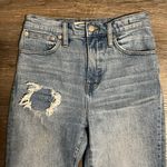 Madewell Classic Straight High Rise Distressed Jeans with Raw Hem Size 24 Photo 3