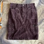 No Boundaries  Plum Corduroy Grunge Cargo Midi Skirt Photo 0