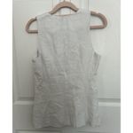 Madewell  100% Linen Scoopneck Cutaway Vest Salt White Button Up Size 0 Photo 7