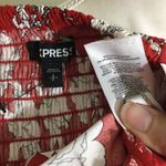 EXPRESS NWOT Red White Floral Smocked Halter Top Photo 3