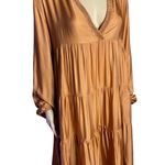 Cecile Wang France Rusty Brown Lace Trim Dress with Empire Waist size O/S Photo 5