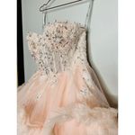 Mac Duggal Blush Pink Sheer Corset Hand Beaded Embroidered Ballroom Dress Size 8 Photo 5