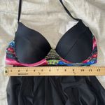 NWT Black Aztec Bikini Top Woman’s Sz M Sheer Mesh Cover Up Bra Tribal Bohemian Size M Photo 4
