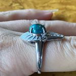 Natural Chrysocolla Sterling Silver Seashell Ring Size 9 Photo 2