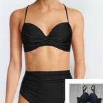 Catherine Malandrino Women's Twist Top High Waist Bottom Black Bikini Swimsuit L Photo 0