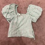 Love Shack Fancy SET Aqua Lanya Puff Sleeve Top and Talma Embroidered Mini Skirt Photo 6