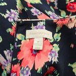 Charter Club  Navy Floral Pleated Scuba Dress – Size Medium Photo 5