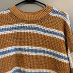 American Eagle  Orange Striped Sweater Photo 1