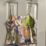 Missguided Misguided Metal Logo Detail Cut Out Cami Top Watercolor Women’s Medium NWT Boho Photo 3