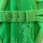 Urban Outfitters Out From Under Firecracker Lace Corset Top Lime Green Neon NWOT Photo 5