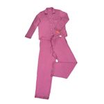 State of Day Macy’s Pink Lace Trim Collared Pajama Set 2PC Button Top Pants M Size M Photo 2