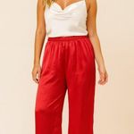 Victoria's Secret Victoria’s Secret Vintage Wide Leg Satin Pajama Pants Red sz Small Photo 0