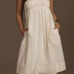Maeve Cream Strapless Midi Dress With Low Back Photo 0