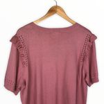 Kate Spade  Light Pink Eyelet Ruffle Short Sleeve Sweater Photo 6