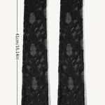 Flower Lace Sleeves Elegant Breathable Long Elastic Decorative Fingerless Gloves Black Photo 3