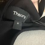 Theory Cross Back Sheath Dress In Viscose Size 8 Black NWT Midi Sleeveless Photo 4