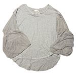 Free People  Still Got It Grey Oversized Voluminous Sleeve Top size Large Photo 2