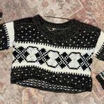 Free People  fair aisles cropped sweater long sleeve crochet knit med shirt Photo 5