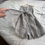 Donna Mizani stassi linen neutral tan gray v neck sleeveless romper S Photo 3