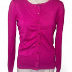 Maurice's Womens Size small Dark Fuchsia Ruched Button Front Long Sleeve Cardigan Photo 0