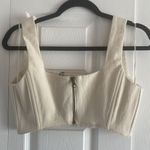7 For All Mankind  Khaki Small Denim Crop Top NEW Festival Boho Boning Hippie‎ Photo 4