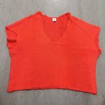 CAbi Women's Knit V-Neck Short Sleeve Sweater Top Red Size Medium Casual Chic Photo 0