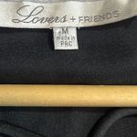 Lovers + Friends  Black Satin Lace Up Boulevard Blouse Photo 4