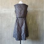 Black Label By Evan-Picone Dress 4 Black Gray Silver Black Patton Belt Photo 2