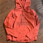 Rae Dunn  womens Orange Hoodie with peace love pumpkins Photo 0