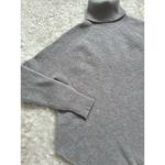 Saks 5th Avenue Saks Fifth Avenue Small Gray Cashmere Boxy Waffle Knit Turtleneck Sweater Photo 1