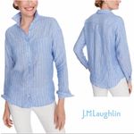 J. McLaughlin  Light Blue Pinstripe Shirt Photo 1