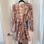 Marie Oliver Paisley Print Linen Blend Mini Dress | Long Sleeve | Size Small Photo 5