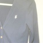 Ralph Lauren  Sport Women’s Size Medium Blue Cotton Half Button Cardigan Sweater Photo 1