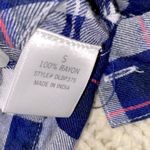 Harper  blue plaid shirt size small Photo 6