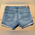American Eagle  Outfitters Size 8 Stretch Cuffed Hem Blue Jean Shorts ￼ Photo 1