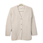 Vince Fitted Ribbed Cardigan in Winter White Wool Yak Long Sleeve Women's XS Photo 1