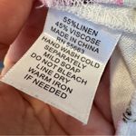 Joie  White Tropical Floral Print Linen Shift Dress Womens M Short Sleeve Mini Photo 1