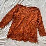 Nanette Women's Small Lace Orange Blouse Square Neck 3/4 Sleeves Photo 6
