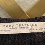 ZARA Trafaluc Black Ribbed Short Sleeve Wrap Mini Dress Small Photo 3