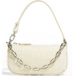 NEW by FAR Mini Rachel Cream Croco Embossed Leather Photo 7