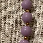 Monet Vintage  Light Purple Acrylic Bead Necklace Lavender Gold Tone 29" Layer Photo 1