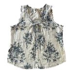 Soft Surroundings  blue floral ribbon tie front romantic tank top Size Medium Photo 1