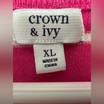 Crown & Ivy  Pink STRIPED SHIRT SWEATER LONG SLEEVE Photo 3