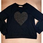 Philosophy Republic Clothing Black Rhinestone Heart Sweatshirt Size S/P Photo 0