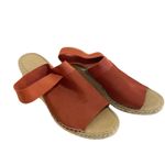 Adrienne Vittadini Espadrille Wedge Sandals Elastic Strap Orange Size 9M Summer Photo 2