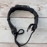 Leather? Tie Bracelet with Protect Animals Charm Black Photo 8