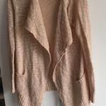 Charlotte Russe Tan Knit Open Long Sleeve Cardigan with Pockets Photo 0