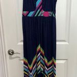 One World Multicolor Geometric Maxi Dress, Sz L Photo 0