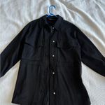 ZARA Black Utility Faux Suede Over Shirt Shacket w/Pockets - Oversized Fit - XS Photo 3