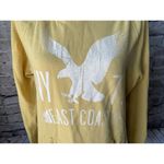 American Eagle Vtg  Outfitters Womens M‎ Mustard Hoodie Pullover NY Cozy Fall Photo 1